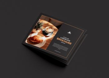 Free Letter Size Landscape Brochure Mockup