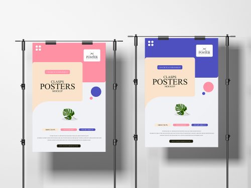 Free Modern Clasps Posters Mockup