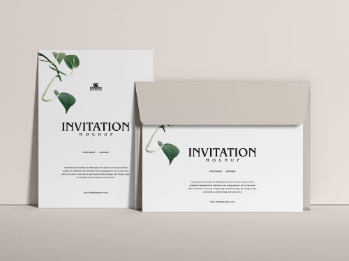 Free Modern Invitation Mockup