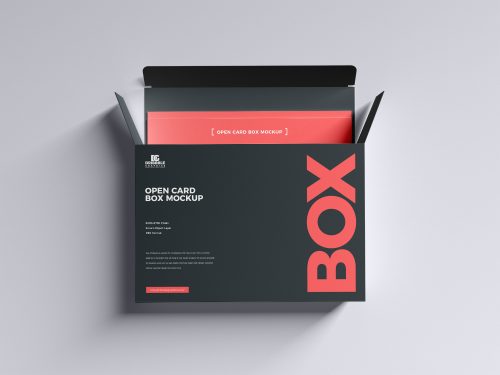 Free Open Card Box Mockup