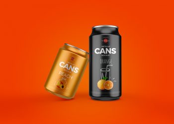 Free Packaging Drinks Cans Mockup