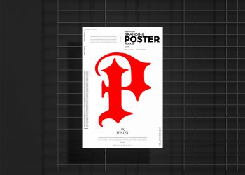 Free Poster Placing on Iron Frame Mockup