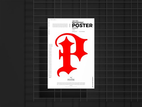 Free Poster Placing on Iron Frame Mockup