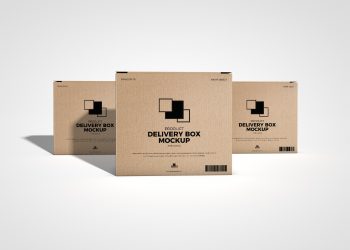 Free Product Delivery Box Mockup