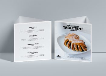 Free Square Shape Table Tent Mockup