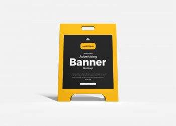 Free Street Stand Advertising Banner Mockup