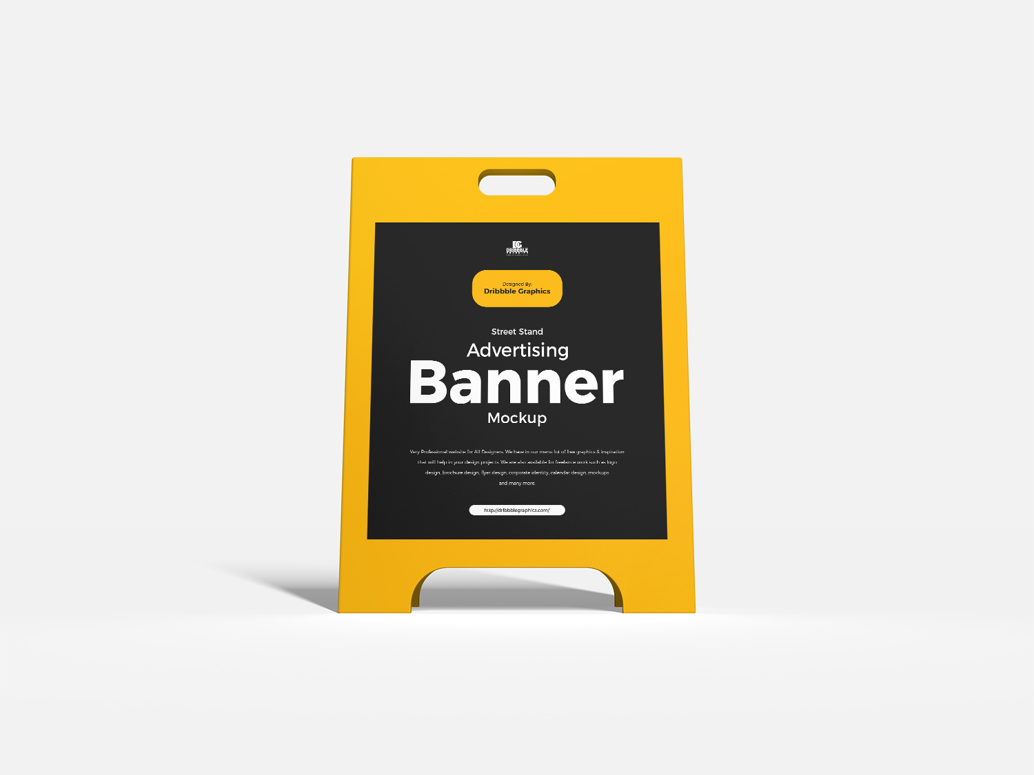Free Street Stand Advertising Banner Mockup