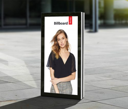 Free Vertical Advertisement Poster Billboard Mockup