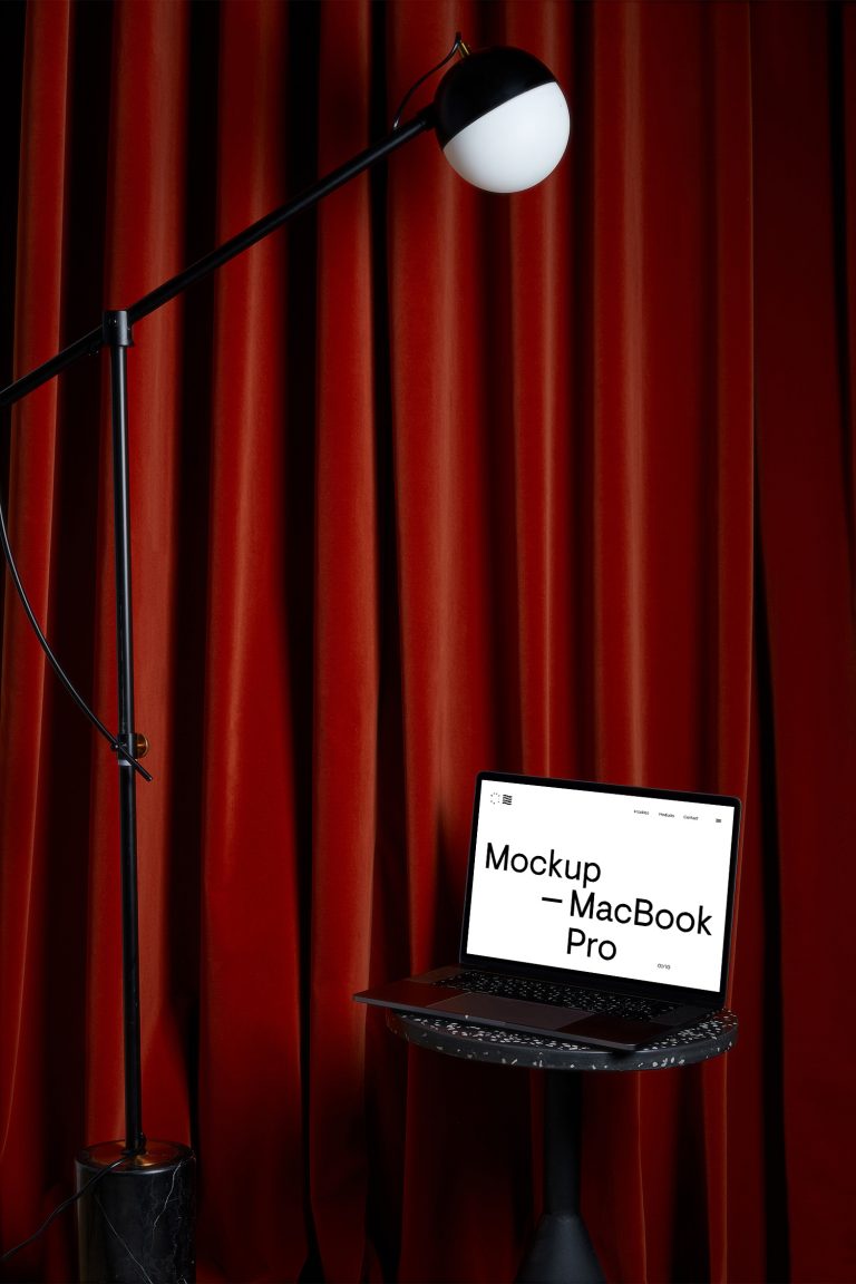 MacBook Pro Free Mockup on Coffee Table | Free Mockup World