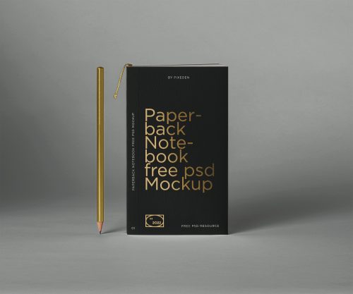 Paperback Notebook Free Mockup