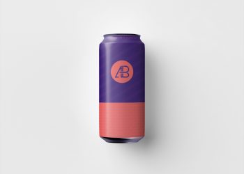 500mL Can Top View Free Mockup