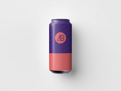 500mL Can Top View Free Mockup