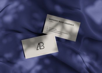 Business Card on Fabric Free Mockup