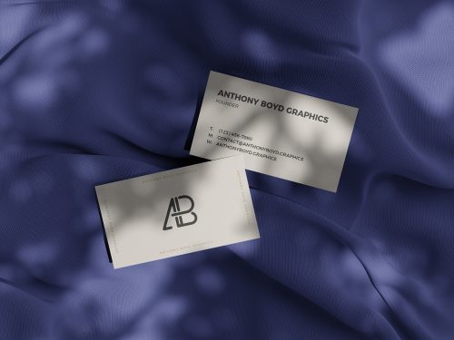 Business Card on Fabric Free Mockup