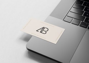 Business Card on MacBook Pro Free Mockup