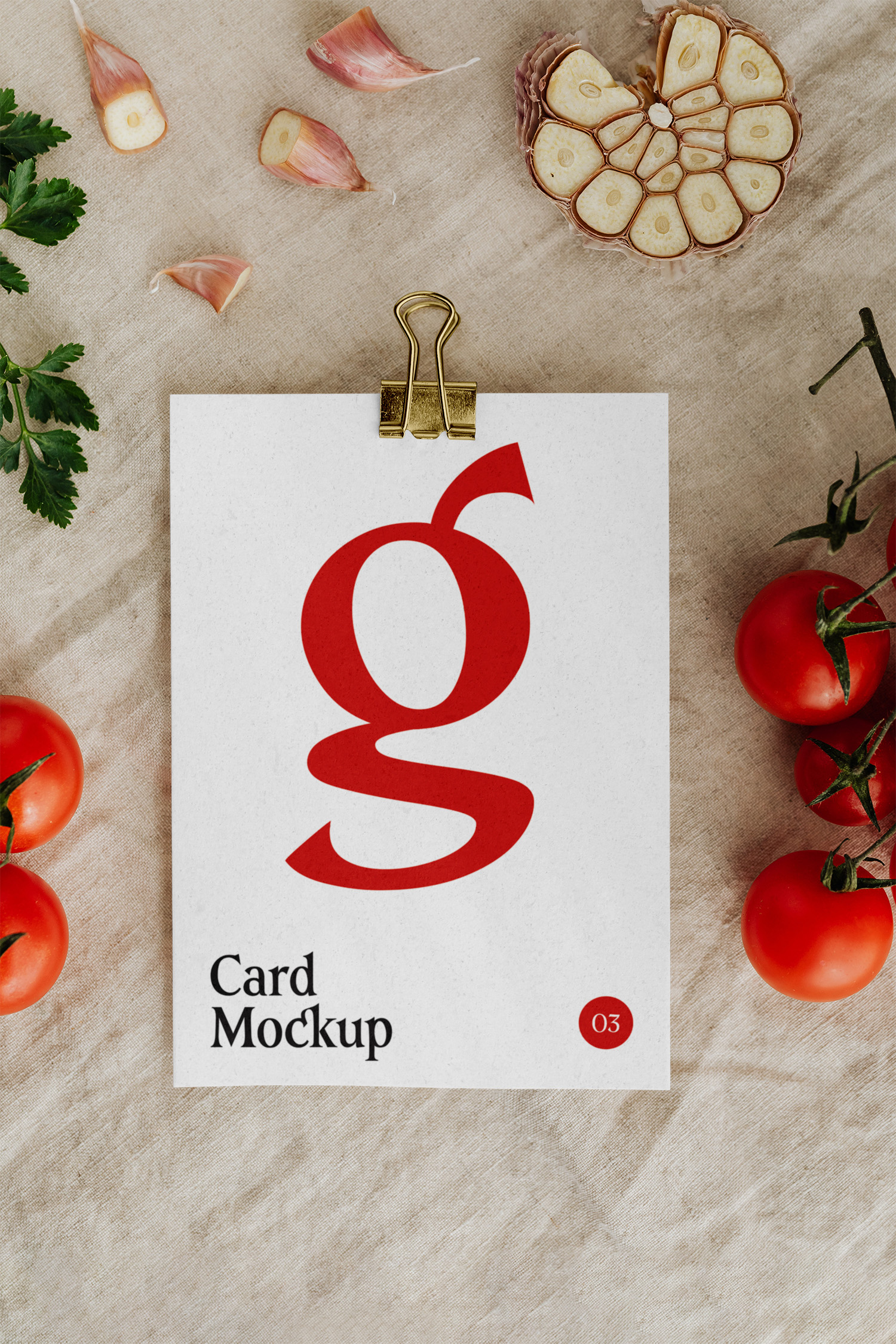 Card with Tomato Free Mockup