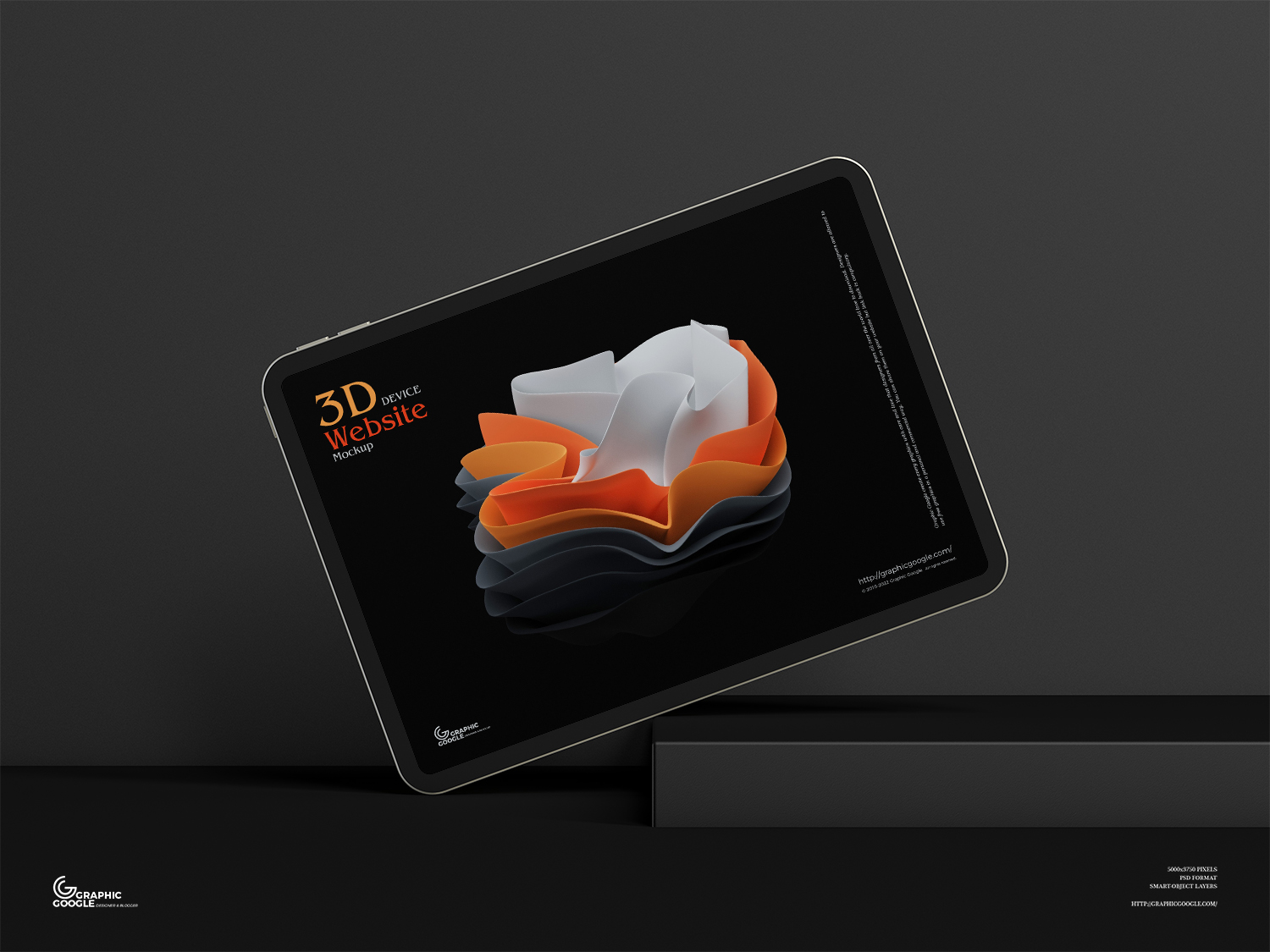Free 3D Device Website Mockup