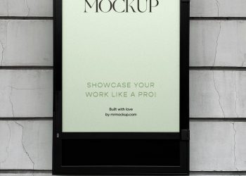 Free Poster on Building Wall Mockup