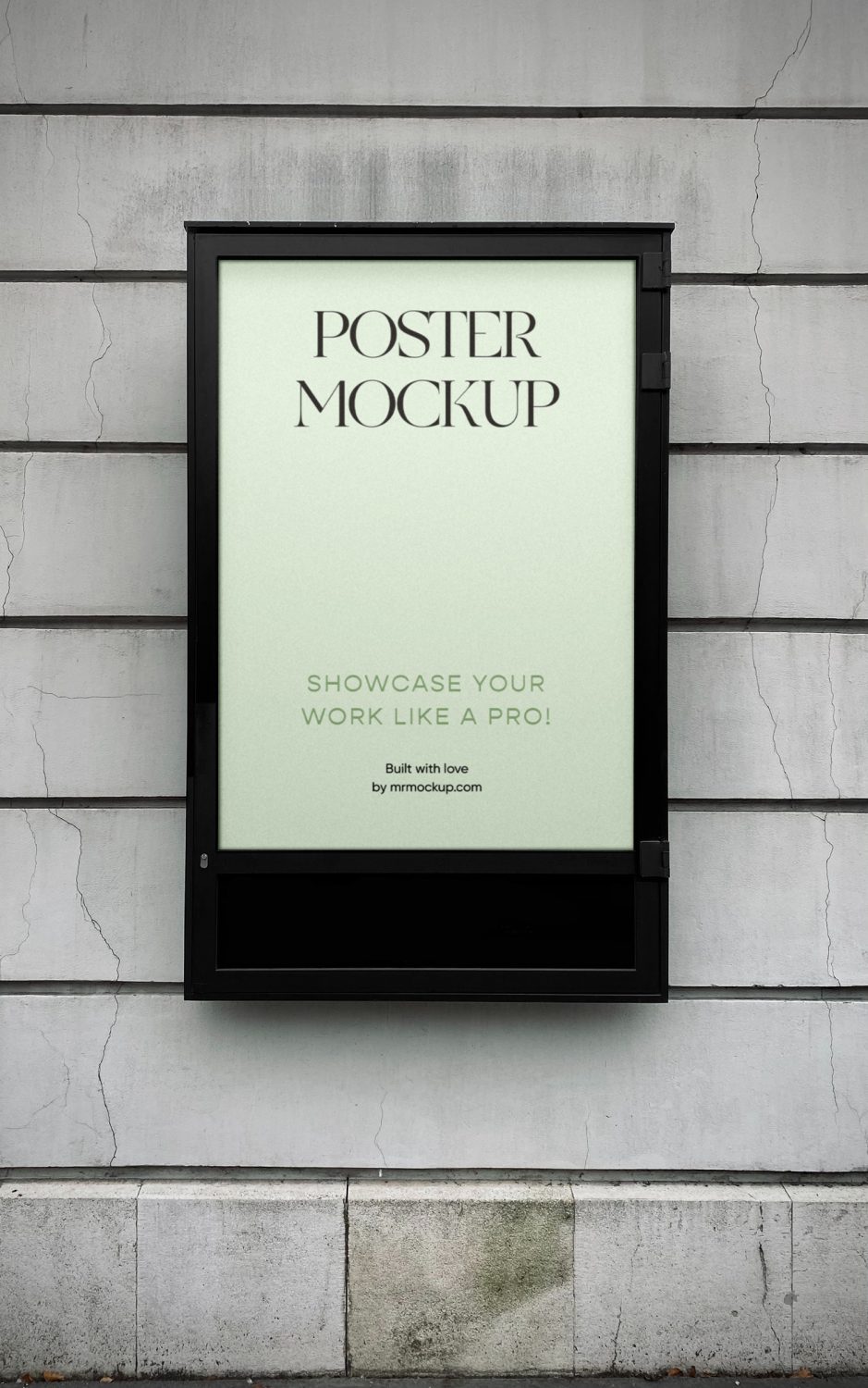 Free Poster on Building Wall Mockup