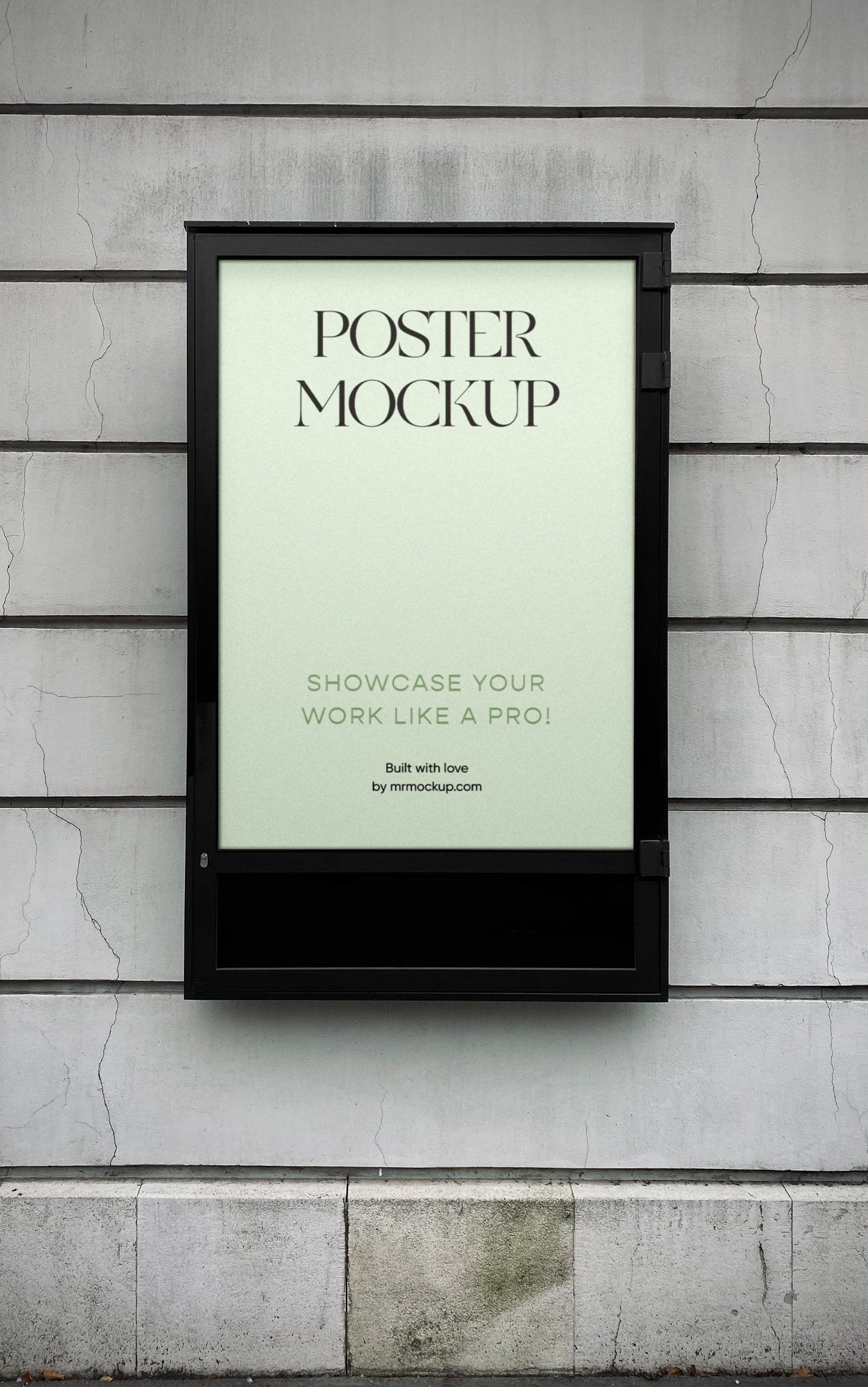 Free Poster on Building Wall Mockup