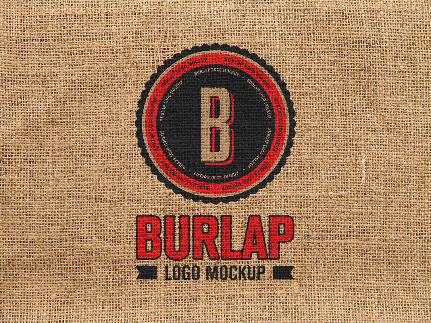 Free Quality Burlap Logo Mockup