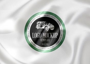 Free Silk Fabric Logo Mockup