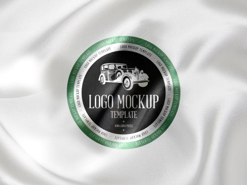 Free Silk Fabric Logo Mockup