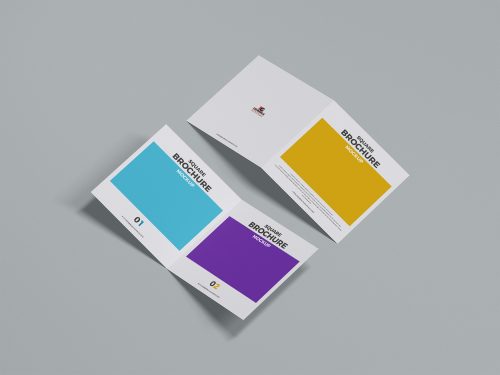 Free Square Brochure Mockup