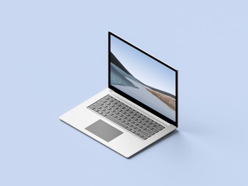 Isometric Surface Laptop Mockup