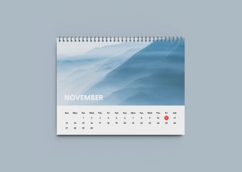 Landscape Calendar Free Mockup