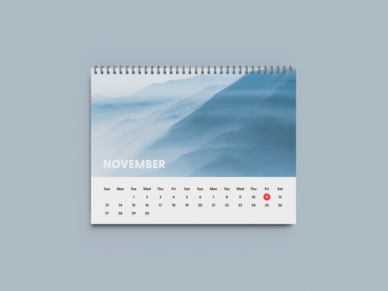 Landscape Calendar Free Mockup