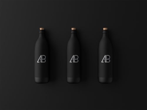 Matte Black Bottle Free Mockup