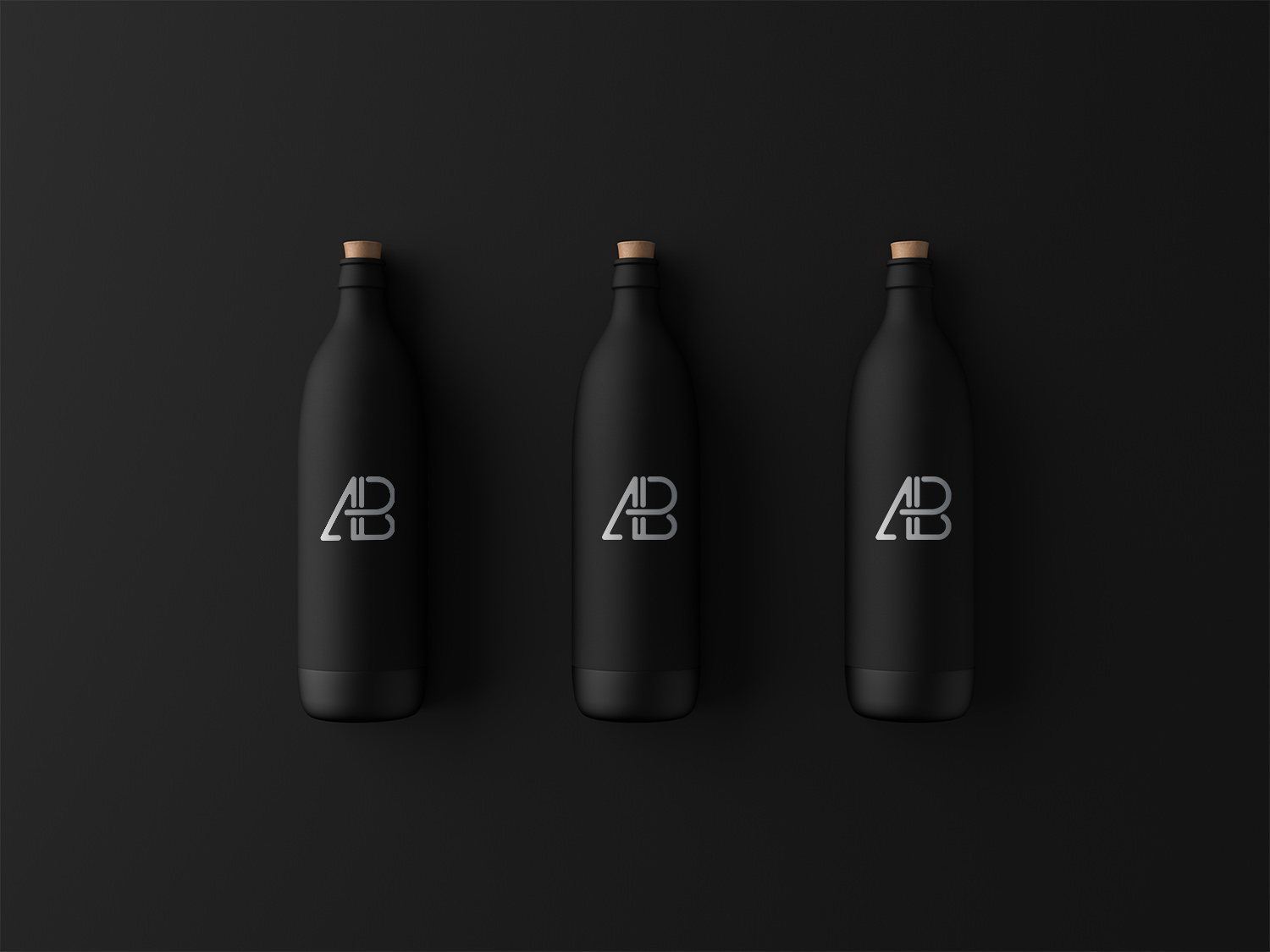 Matte Black Bottle Free Mockup