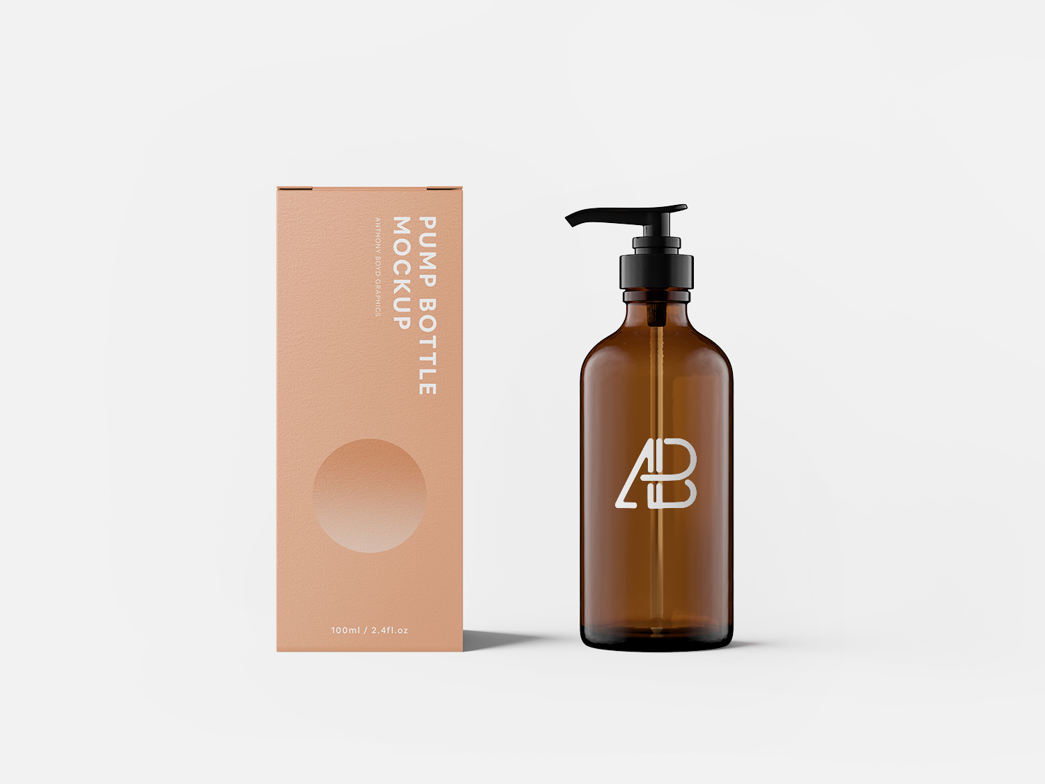 Pump Bottle with Box Mockup