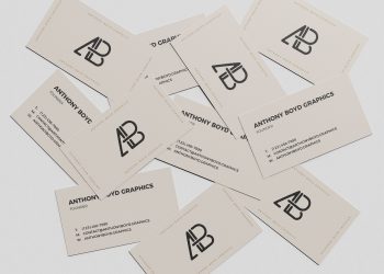 Scattered Business Card Mockup