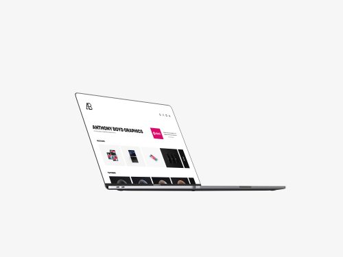 Side View Bezel-Less Macbook Pro with Touch Bar Mockup