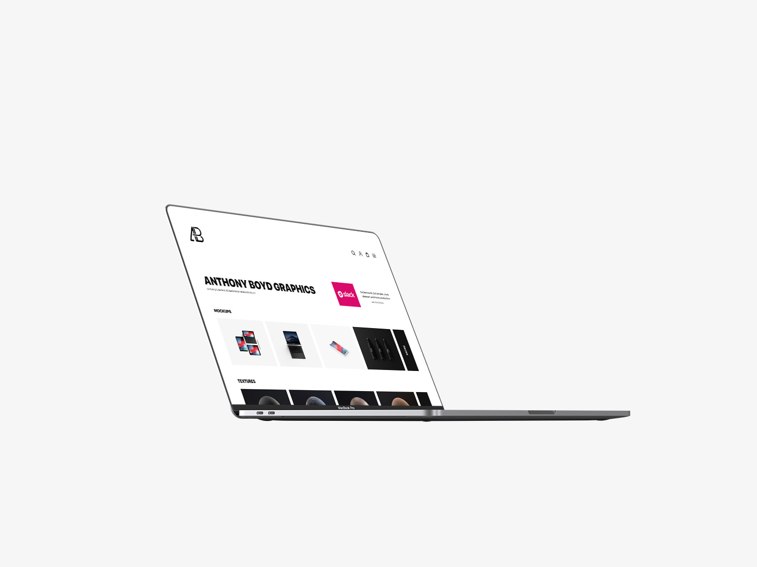 Side View Bezel-Less Macbook Pro with Touch Bar Mockup