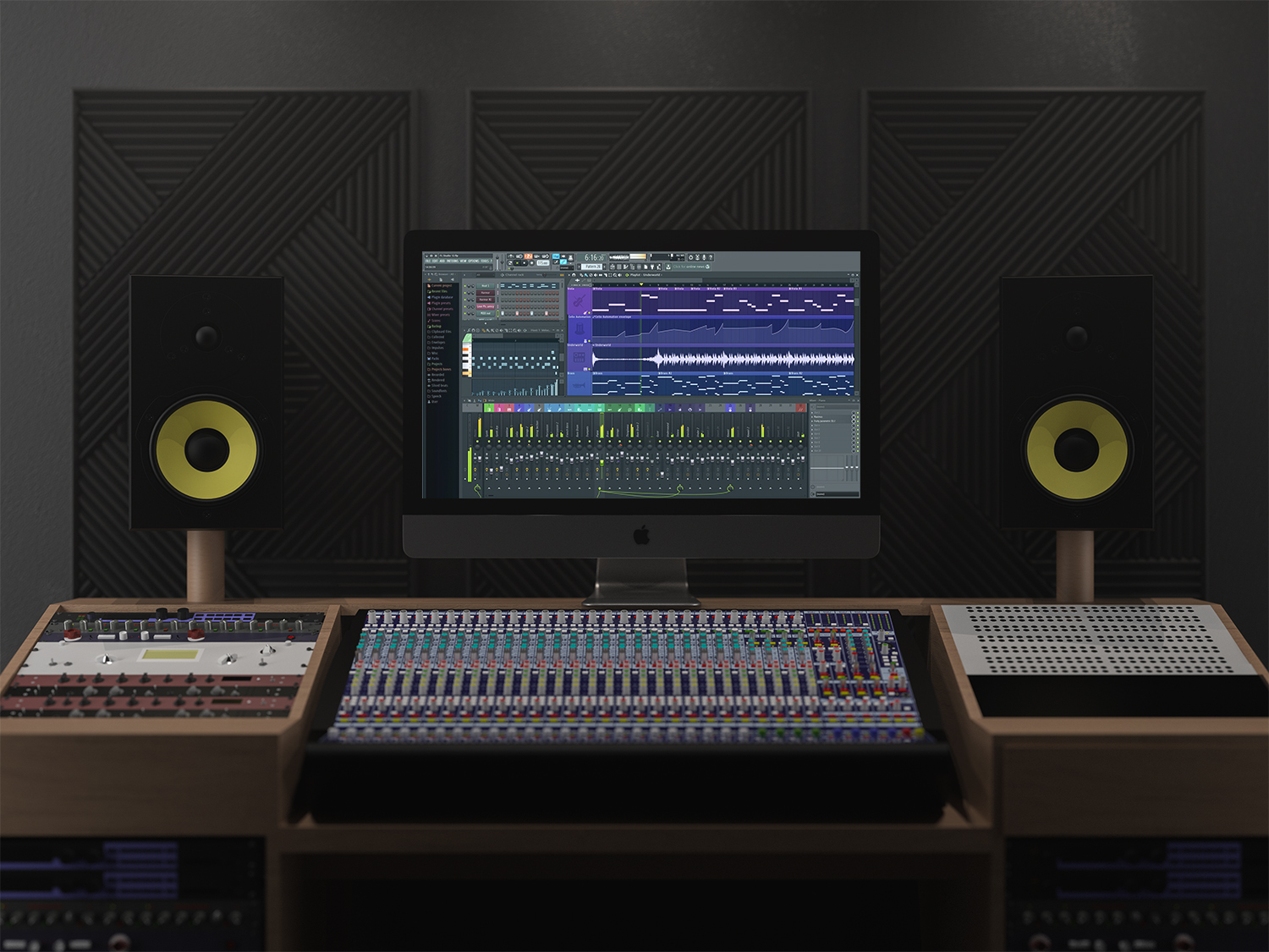 iMac Pro in Music Studio Free Mockup