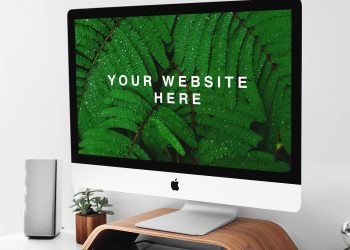 iMac on Stand Free Mockup