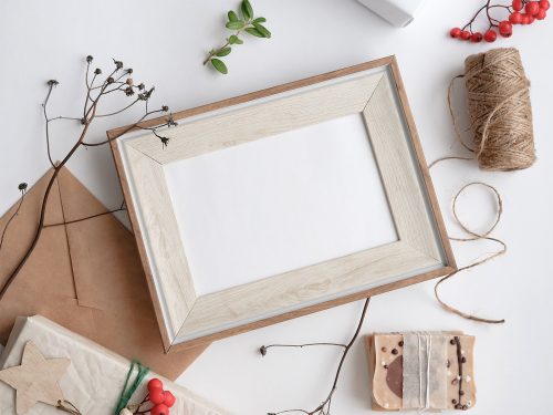 Artistic Wooden Frame Free Mockup