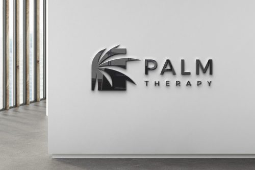 Black Company Logo on Wall Free Mockup