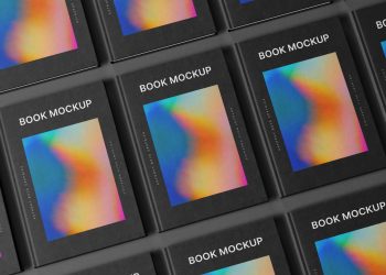 Book Grid Free Mockup