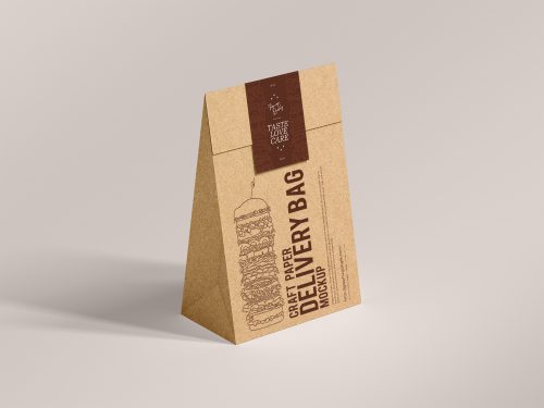 Craft Paper Delivery Bag Free Mockup