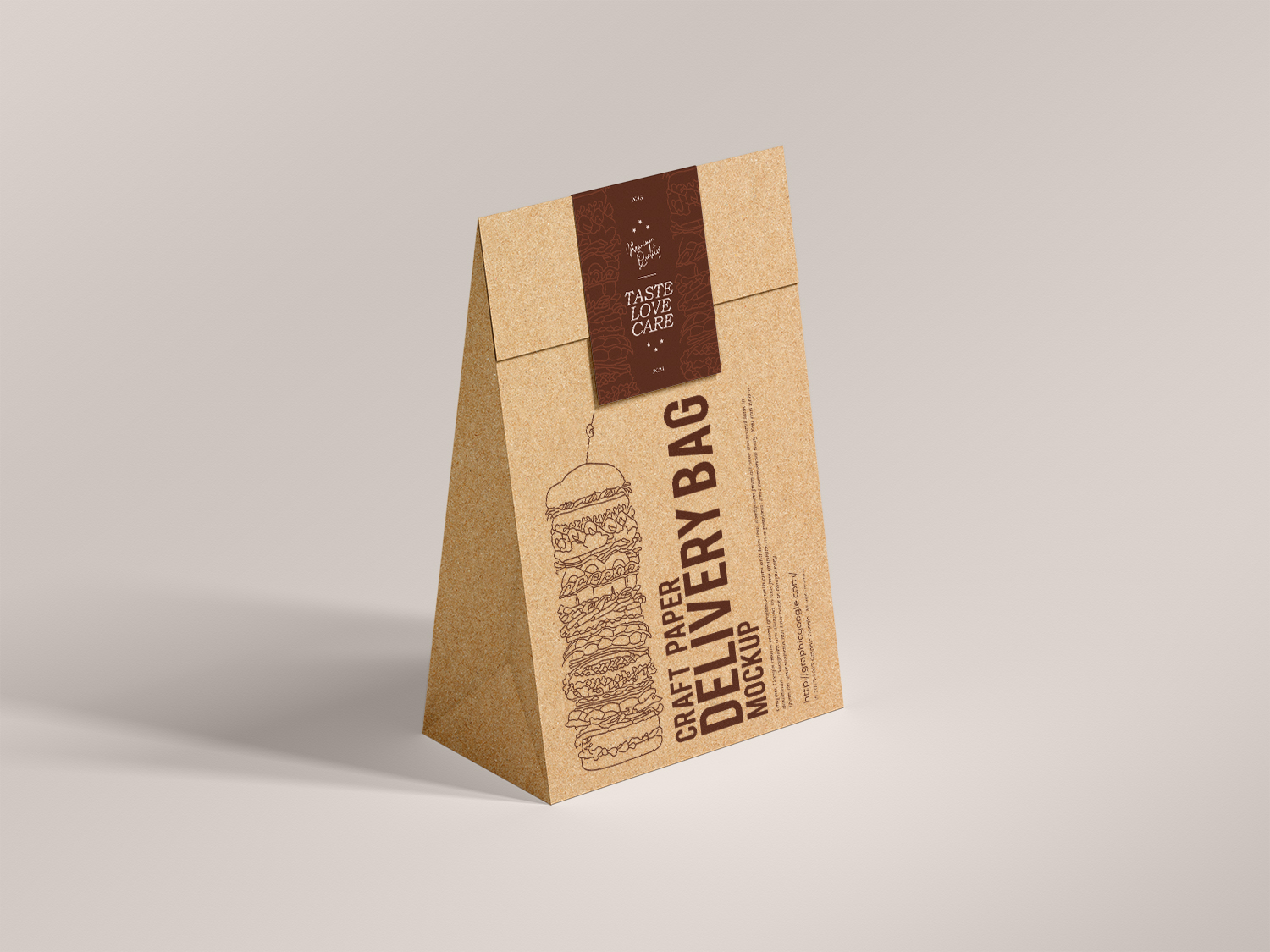 Craft Paper Delivery Bag Free Mockup