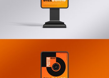 Advertising Billboard Stand Poster Free Mockup