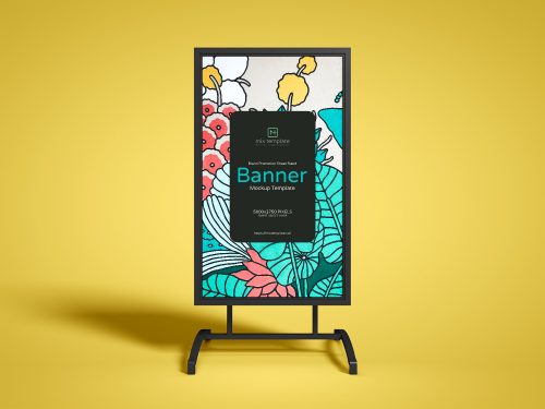 Free Brand Promotion Street Stand Banner Mockup