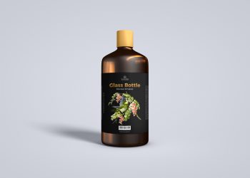 Glass Bottle Free Mockup