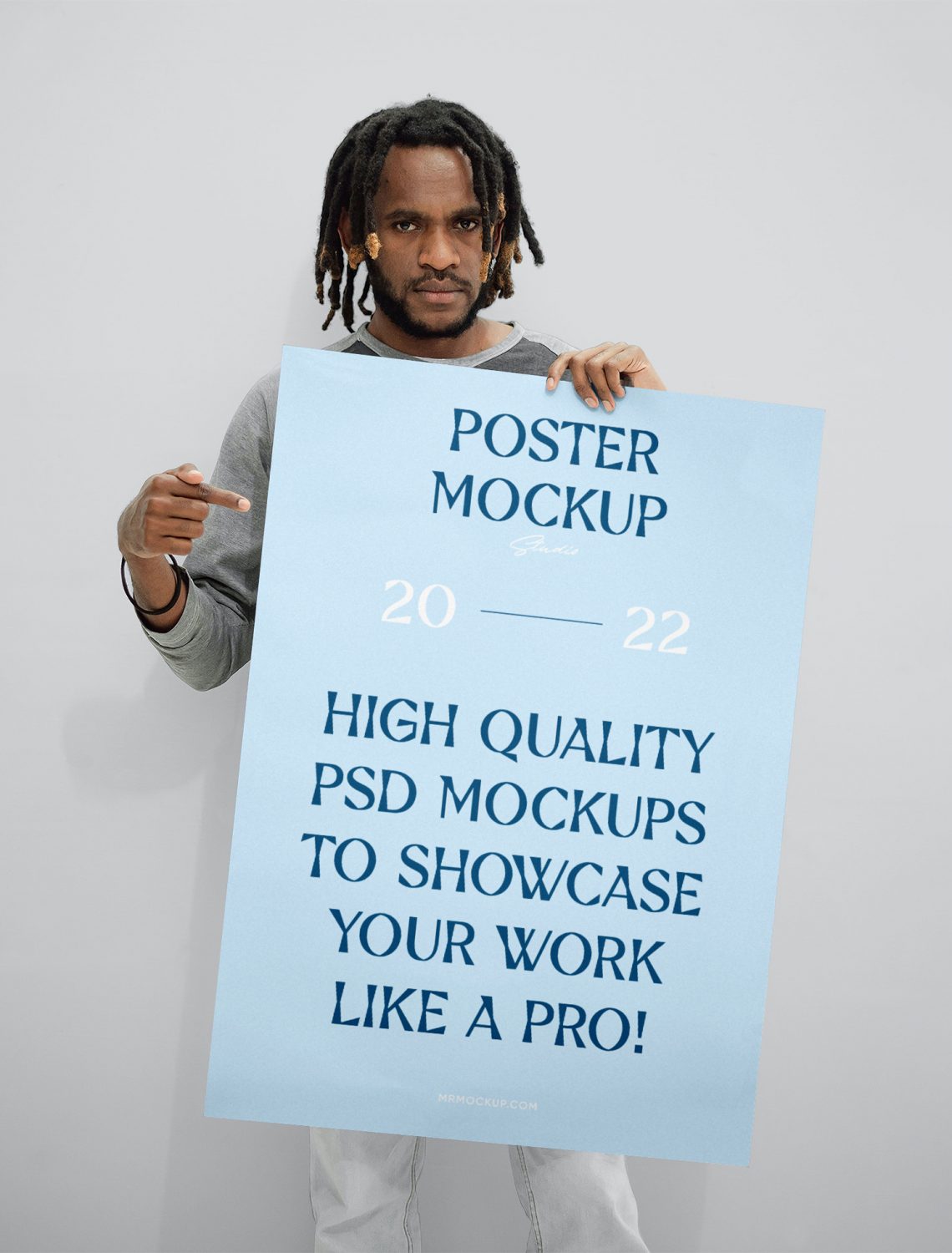 Huge Poster with Man Free Mockup