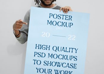 Huge Poster with Man Free Mockup