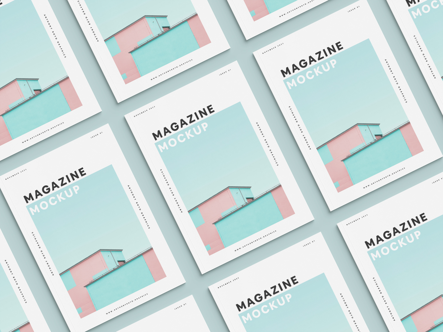 Magazine Cover Grid Mockup